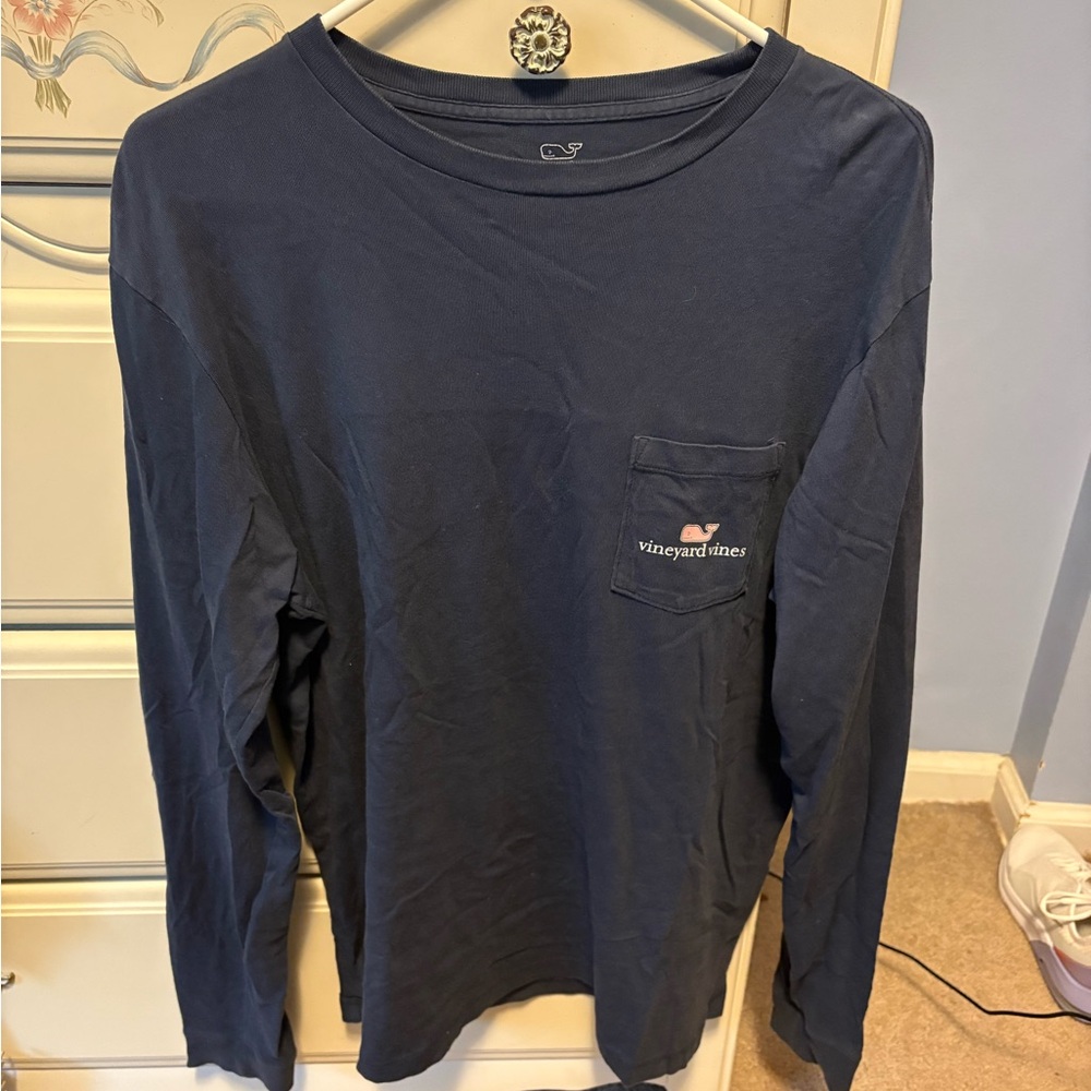 Vineyard Vines Blue Long Sleeve Tee Classic Cotton